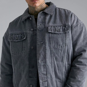 Veste en jean isolée de haute qualité en gros, confortable, rembourrée, automne, vintage, bouton, écologique, respirante, style unique - Product Image 6