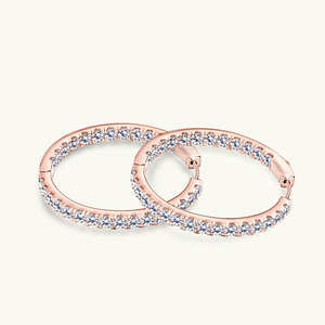 Pendientes Clásicos de Diamante Moissanita con Moissanita de Alta Calidad y Brillo Radiante para Mujer, Atuendos de Oficina y Casuales - Product Image 4