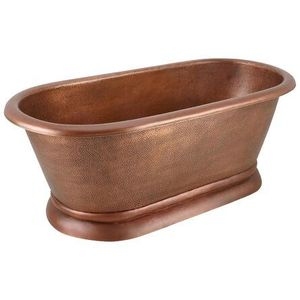 Bañera de cobre de estilo Vintage antiguo Interior de baño de metal de lujo hecho a mano con acabado elegante y diseño real - Product Image 1