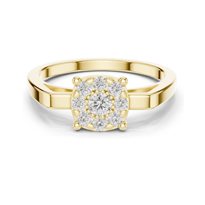 Bague en grappe florale avec diamant de laboratoire de 0,29 carat pour femme, clarté VVS-VS EF, or 18 carats, 14 carats, 10 carats et argent 925, rose - Product Image 1