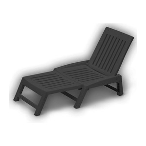 Lettino 'Orfeo' Antracite 177x61x30 cm in Resina Antiurto - Product Image 1