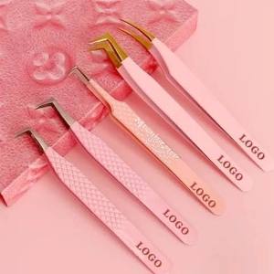 Ensemble d'isolation Marque privée personnalisée Ensemble de pinces à cils Volume à pointe en fibre Pince à cils en acier inoxydable pour l'extension des cils - Product Image 5