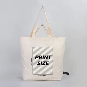 Personalized <b>Foldable</b> Cotton Shopping Tote <b>Bag</b> 19 X 16 X 4 Inches Eco-Friendly Heat Transfer Letter Screen for Advertising Gift - Product Image 3