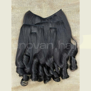 Natural Black <b>CLIP</b> IN Vietnamese Hair Extensions Virgin Human <b>Wig</b> Hairpiece Shops Professional Salon Grade Export - Product Image 3