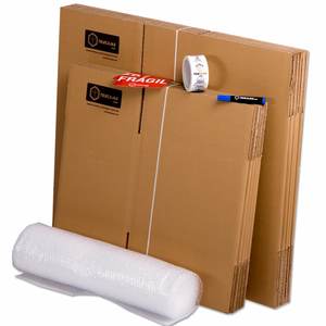 TELECAJAS Basic <b>Moving</b> Pack Includes Bubble Plastic Carton <b>Boxes</b> and Protective Packaging Material for Travelers or Students - Product Image 1