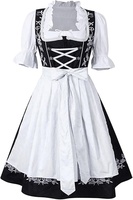 Robe Dirndl Midi Respirante à Impression Numérique Écologique pour Femmes / Taille Naturelle Style Bavarois pour l'Oktoberfest (Vente en Gros)