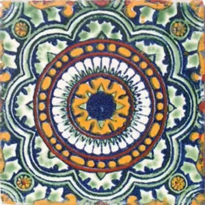 Cerámica de Talavera mexicana hecha a mano, 9 piezas, TLAVERA C #035, paneles y tableros de pared de azulejos de México para uso en pared o suelo - Product Image 1