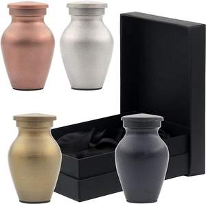 Urnas de recuerdo de cremación de Metal de alta calidad personalizadas, precio al por mayor, urnas funerarias, recuerdo de entierro para cenizas con caja de terciopelo - Product Image 1