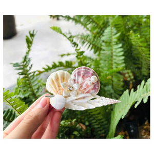 Elegant SeaShell Hair <b>Clip</b> for Summer Beach Look SeaShell Hair <b>Clip</b> Handmade with Natural Shells Perfect Gift for Women - Product Image 6