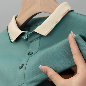 Polo brodé décontracté pour homme, nouveau design d'été, logo personnalisé OEM, t-shirt à manches courtes - Product Image 6