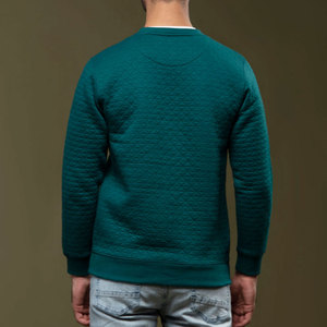 Sweat-shirt décontracté pour homme, coupe classique, en coton matelassé 100 % de qualité supérieure, col rond, design découpé, idéal pour l'hiver - Product Image 2