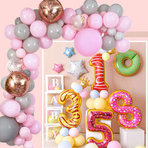 Kit de guirlande d'arche de ballons métalliques rose pastel et gris de 153 pièces pour la fête des mères, la rentrée scolaire, la Saint-Valentin et les fêtes - Product Image 6