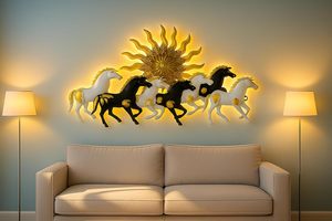 งานศิลปะตกแต่งผนังโลหะรักษ์โลกสำหรับบ้านสไตล์อินเดีย ดีไซน์ทันสมัยผสมผสานงานฝีมือ น้ำหนักเบาและทนทาน จำหน่ายจำนวนมาก - Product Image 2