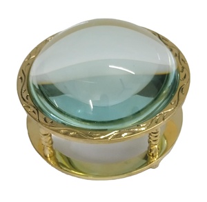 Loupe de bureau en laiton antique, loupe de collection, presse-papier pour la lecture des journaux, décoration de bureau et de maison - Product Image 2