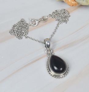 Regalo de boda perfecto para el amor Mejor diseño Colgante Piedra preciosa de ónix negro Colgante de plata esterlina 925 con joyería de sello 925 - Product Image 3