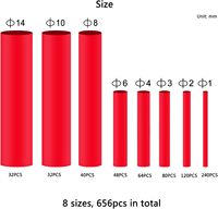 656 Piezas de Fundas Termocontraíbles Aislantes para Cables Eléctricos de PE de 10 mm, Voltaje Nominal de 600 V, Relación de Contracción 2:1, -40 °C +125 °C