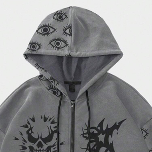 เสื้อฮู้ด DTF สำหรับผู้ชายเสื้อฮู้ดแบบมีซิปมีเชือกรูดแขนยาวมีกระเป๋าพิมพ์ลายออกแบบได้ตามต้องการ - Product Image 3