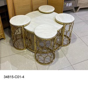 Juego de mesa de centro de acero inoxidable, moderno, 34815-C01-4 - Product Image 1