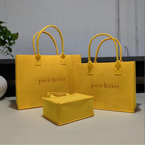 Nouveaux sacs fourre-tout en feutre de grande capacité respectueux de l'environnement Logo personnalisé motif à pois colorés toile coton Vietnam - Product Image 3