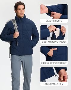 Abrigos de Invierno, Chaqueta Acolchada de Plumón para Hombre, Impermeable, Ligera, Cortavientos, Acolchada, Informal para Hombre. - Product Image 6