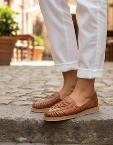 Mocassins tressés en cuir véritable faits à la main, chaussures décontractées à enfiler avec semelle légère en EVA - Product Image 6