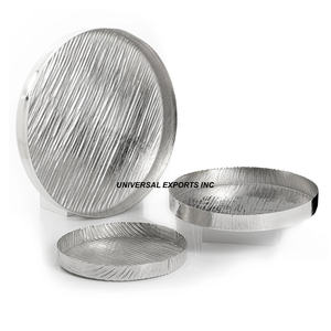 Silver Finished Set of Four <b>Chocolate</b> Tray Premium Quality Handmade <b>Chocolate</b> Platter Round Shape New <b>Fancy</b> <b>Chocolate</b> Tray - Product Image 3
