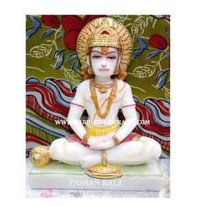 Nouveau prix le plus bas et vitrine décoration de fonctions Thanksgiving fait à la main en marbre blanc poli Hanuman Ji Statue avec cadre - Product Image 1