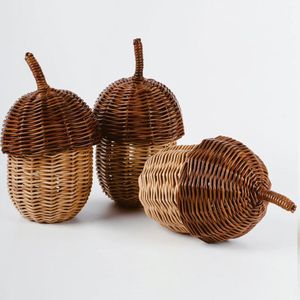 ตะกร้าหวายทรงเห็ดน่ารักใส่ของในบ้านเด็กของเล่นหวายนอร์ดิกกระเป๋าหวายสำหรับเด็ก - Product Image 2