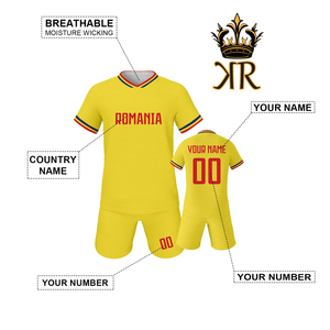 Maillot de football pour enfants Tenue d'entraînement de football France Espagne Italie Brésil Uniformes de football Garçons Filles Ensemble de sport respirant - Product Image 1