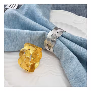 Servilleteros de diseño único para mesa de cena 2025, soporte de tejido al por mayor, decoración del hogar, anillo de oro, servilletero directo de fábrica - Product Image 6