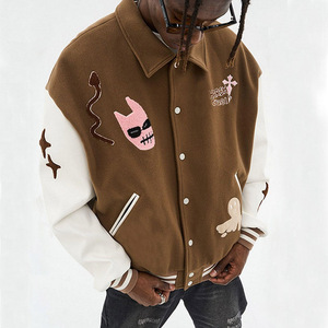 Derniers modèles de vestes universitaires à col montant pour hommes pour l'hiver Produit très vendu avec logo à l'avant Bon matériel Services OEM - Product Image 4