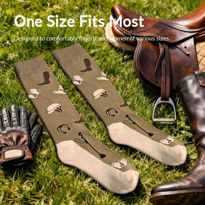 Chaussettes d'équitation personnalisées de haute qualité en gros, chaussettes hautes jusqu'au genou, équipement unisexe, produits de chaussettes, chaussettes d'équitation - Product Image 3