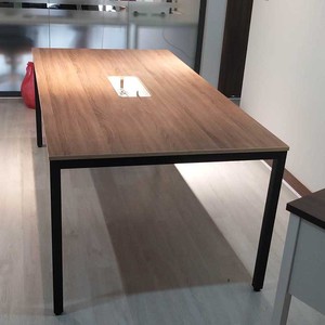 Uconcept HBUC054-200x100cm Minimalist Style Plywood Conference <b>Table</b> with Iron <b>Legs</b> <b>Adjustable</b> for Office or Hotel Use - Product Image 5
