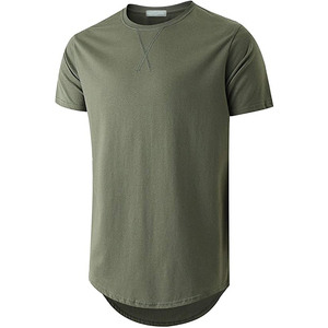 เสื้อยืดคอกลมทรงยาวสไตล์ฮิปฮอปสำหรับผู้ชาย ผ้าฝ้าย 100% ระบายอากาศได้ดี ทรงปกติ - Product Image 1