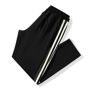2024 invierno 100% algodón personalizado sudadera pantalones de chándal hombres conjunto de dos piezas negro chándal Hip Hop Streetwear correr deporte - Product Image 5