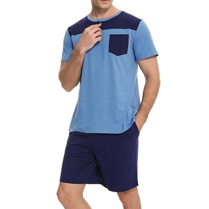 Ensemble décontracté 2 pièces pour homme : chemise boutonnée à manches courtes et short, respirant, uni, été, 100% coton - Product Image 1