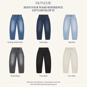 Jean taille plus pour femme, coupe barrel, bleu moyen, coupe hip-slung, ourlets cheville, personnalisable OEM/ODM, étiquettes de lavage sur mesure - Product Image 3