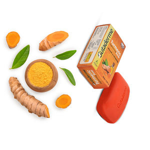 Jabón blanqueador de cúrcuma orgánico a base de hierbas de alta calidad para el cuidado de la piel elimina las manchas oscuras faciales y aclara el acné a bajo precio - Product Image 1