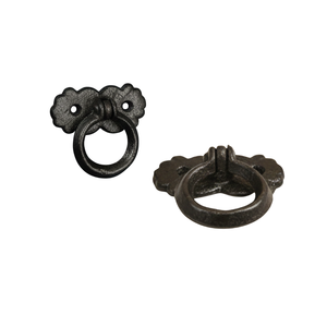 Tirador de Anillo de Hierro Fundido Resistente de 2x1 Pulgadas con Recubrimiento en Polvo, Tirador Moderno para Cajones de Cocina, Armario Rústico, Muebles - Product Image 1