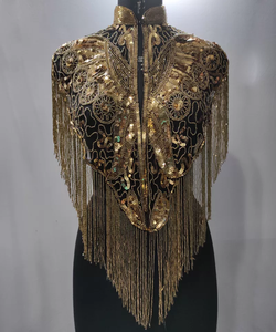 Robe de soirée vintage grande taille au design arabe, élégante, très luxueuse, broderie artisanale, perles, lourde, brillante, respirante - Product Image 2