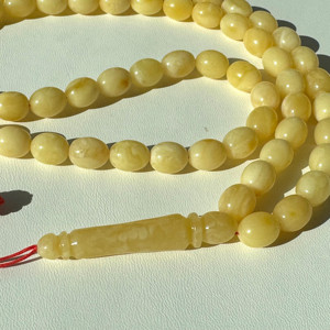 Cuentas de oración islámica ámbar blanco - Product Image 1