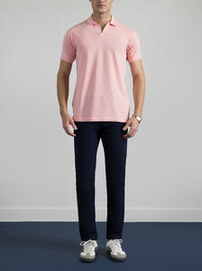 T-shirt d'été à manches courtes pour homme, col en V boutonné, couleur unie, décontracté, respirant, service OEM - Product Image 6