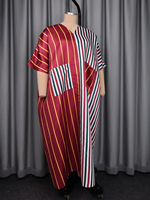 Robes Bubu longues et amples à rayures africaines et blocs de couleur, style décontracté, pour la vente en gros (ADR060204)