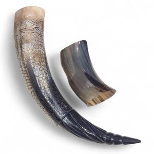 Haute qualité Viking boeuf corne à boire fabriqué à la main naturel corne de buffle support verres sculpté monde artisanat Impex sel lampe - Product Image 4