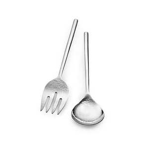 Cuchara de ensalada de acero inoxidable, cucharas y tenedores de postre, juegos de cubiertos de boda con uso hecho a mano para la venta - Product Image 2
