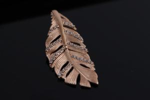 Colgante DE PLATA 925 con forma de hoja de moda caliente de moda con colgante Floral chapado en oro rosa - Product Image 2