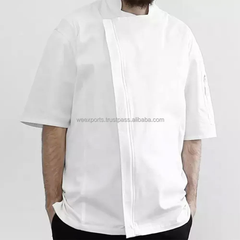Unisex Chef Coat Men's Long Sleeve Chef Jacket Restaurant Kitchen Cooking Zipper Chef Uniform