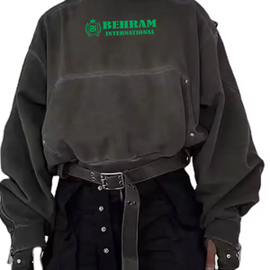 เสื้อฮู้ดดี้ผู้ชายคุณภาพสูง ทรงปกติ แขนยาว ผ้าคอตตอน 100% ตัดเย็บอย่างดี พร้อมเข็มขัดรัดเอว - Product Image 6