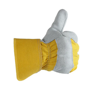 Meilleurs gants de gréement en cuir de vache fendu XL pour hommes femmes gants de sécurité à double paume avec dos en caoutchouc (TPR) pour le travail et le jardinage Made Canada - Product Image 1