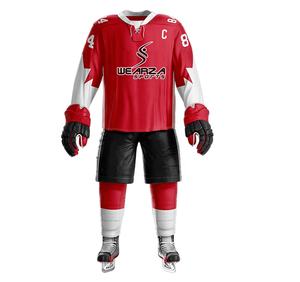 Chemise de hockey sur glace imprimée par sublimation de logo personnalisé en tissu confortable respirant et maillot de hockey imprimé par transfert de chaleur - Product Image 2